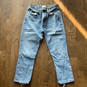 Agolde Riley Cropped Jeans in Emulsion, Size 29